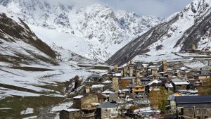 Ушгули зимой. Грузия